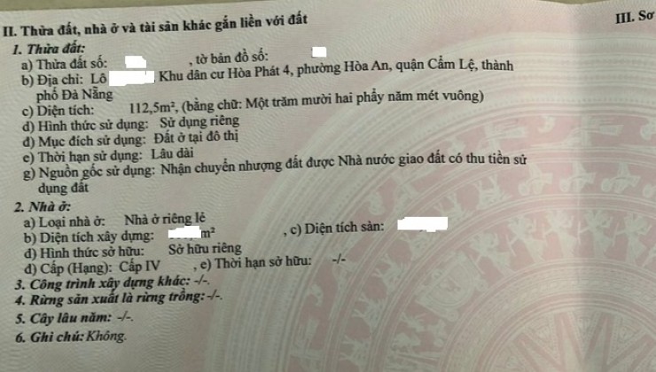 Bán nhà 3 tầng 3 mê đường Lê Thạch, P. Hòa An, Q.Cẩm Lệ, TP Đà Nẵng